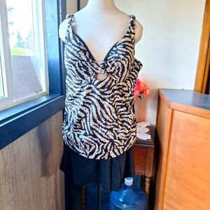 Swimsuits For All Zebra Tankini Short Set,Size 20, RN#88842,NWT